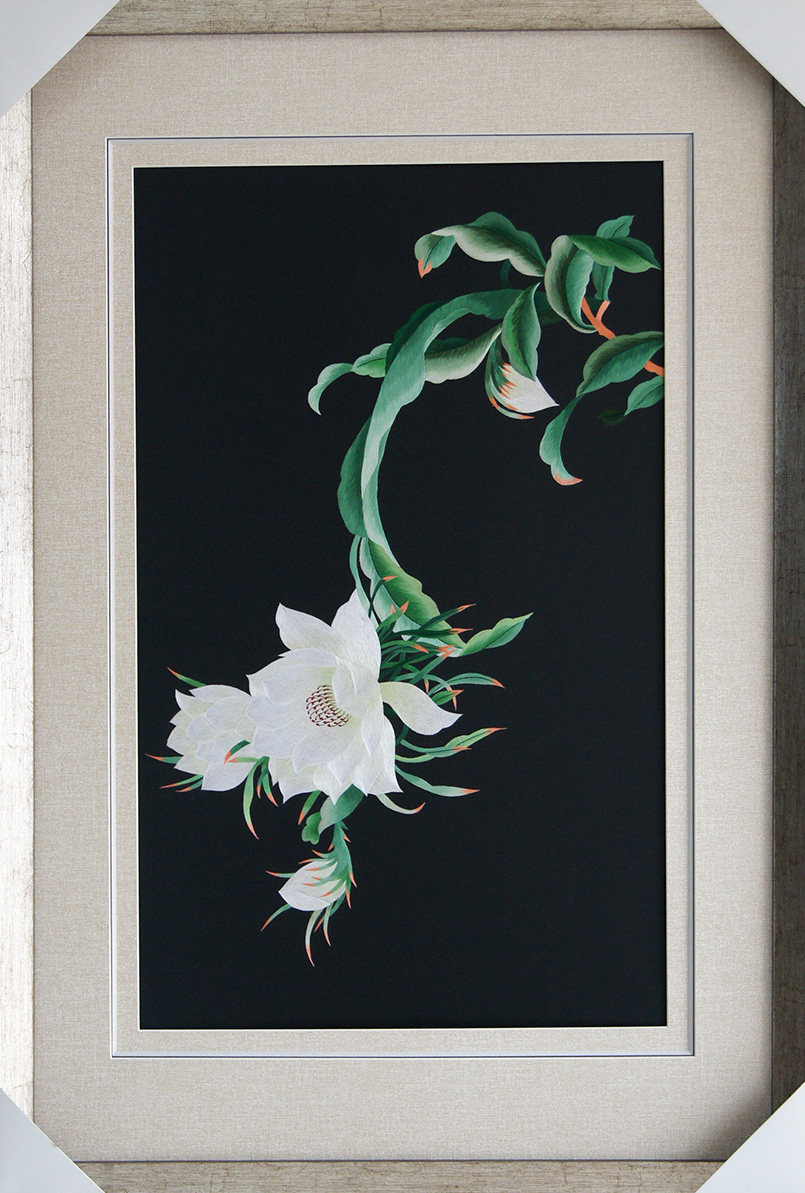 苏绣单面绣 《昙花》