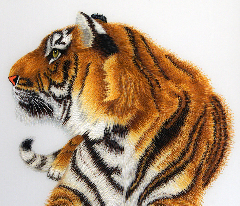 苏绣单面绣 《老虎》