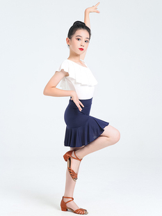 舞蹈服儿童女童拉丁舞服2023新款练功服高级套装分体夏季裙子训练