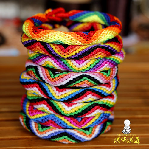 精选大昭寺祈福手工编织九眼不灭长寿金刚绳手链手环谋福粗1cm