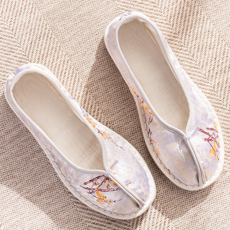 农村手工千层底汉服鞋女士春秋款浅口套脚单鞋一脚蹬舒适休闲布鞋