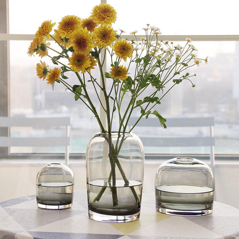 北欧玻璃花瓶 透明 创意 客厅插花