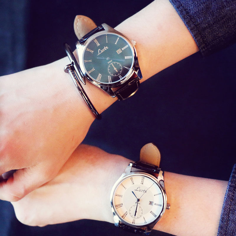 大表盤韓版時(shí)尚簡約女表潮皮帶男表學(xué)生休閑情侶超薄防水石英手表 大表盤韓版時(shí)尚簡約女表潮皮帶男表學(xué)生休閑情侶超薄防水石英手表