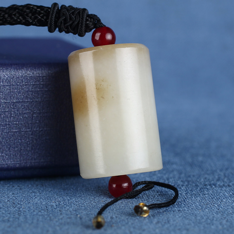 大福报新疆和田玉擎天玉柱吊坠 天然糖白玉石挂件男女款玉坠玉佩