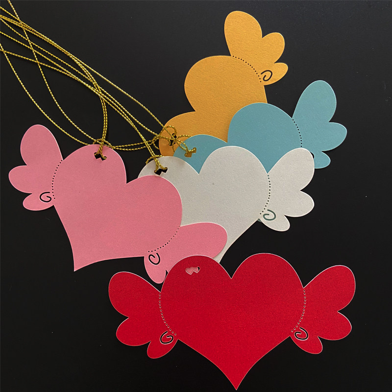 元旦节爱心翅膀许愿卡春节随礼贺卡婚礼派对小卡片心愿墙装饰吊卡