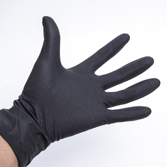 黑色长袖加厚防滑高级专业烫染h油文身纹身PVC乳胶天然橡胶手套