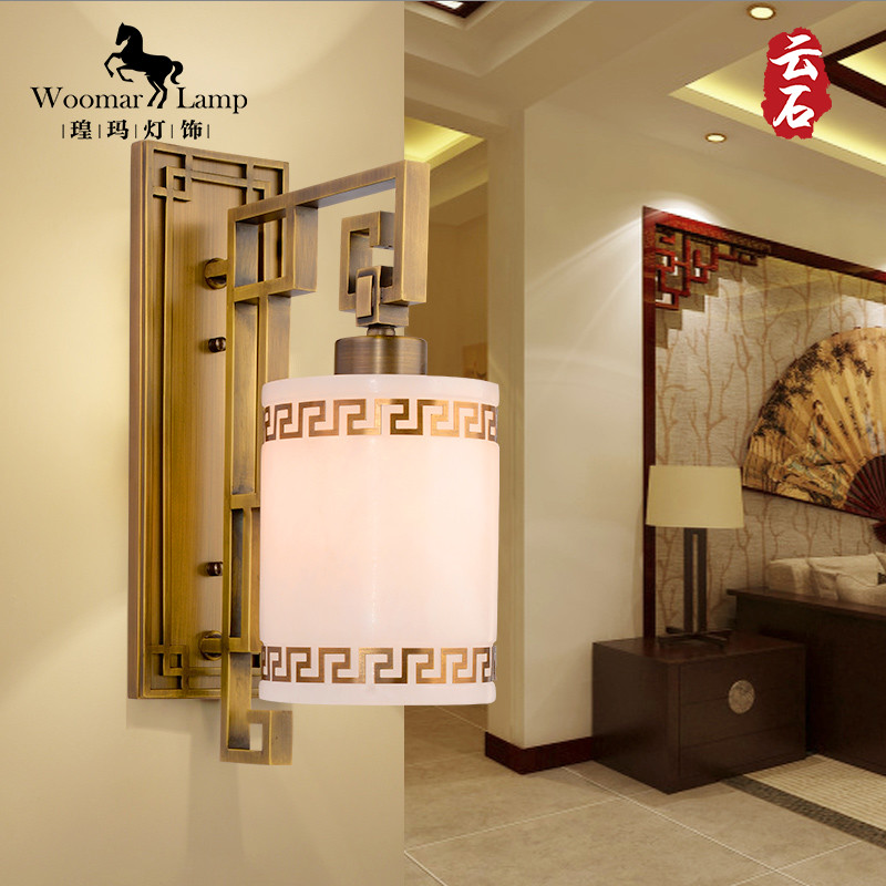 Chinese living room TV backdrop Wall lamp atmosphere household Chinese style originality decorate Corridor All copper Marble lampsin the Decoration main material , Lamps , Wall lamp category - from Buy2taobao.com to provide professional Taobao agent buy service
