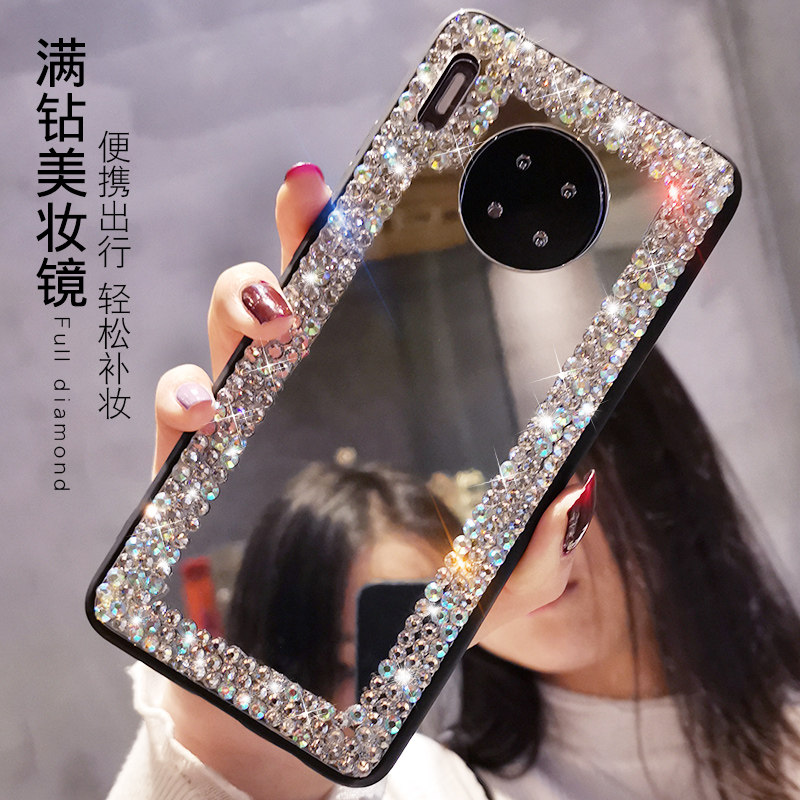 适用于华为mate30手机壳奢华女款镶钻mate30pro高档镜面带钻mete3
