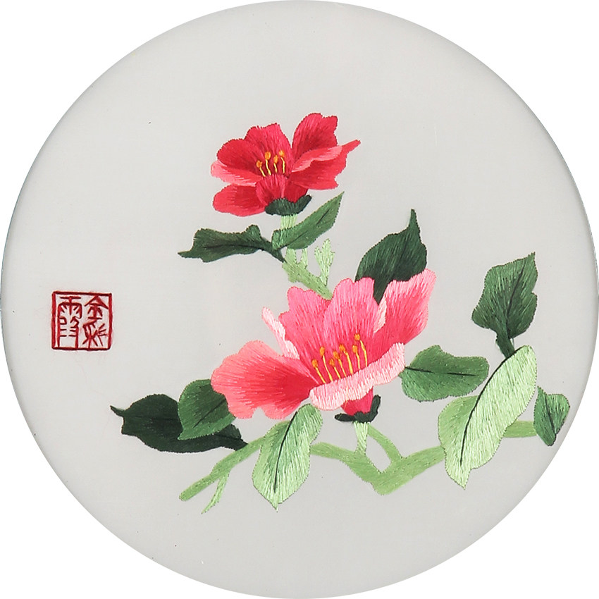 国家非遗 湘绣精品摆件 花卉