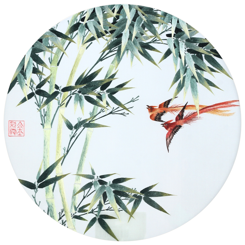 湘绣《竹寿图》 双面绣 国家非遗 手工刺绣