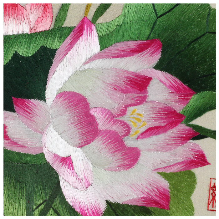 湘绣双面绣 《荷花蜻蜓》 国家非遗 手工刺绣