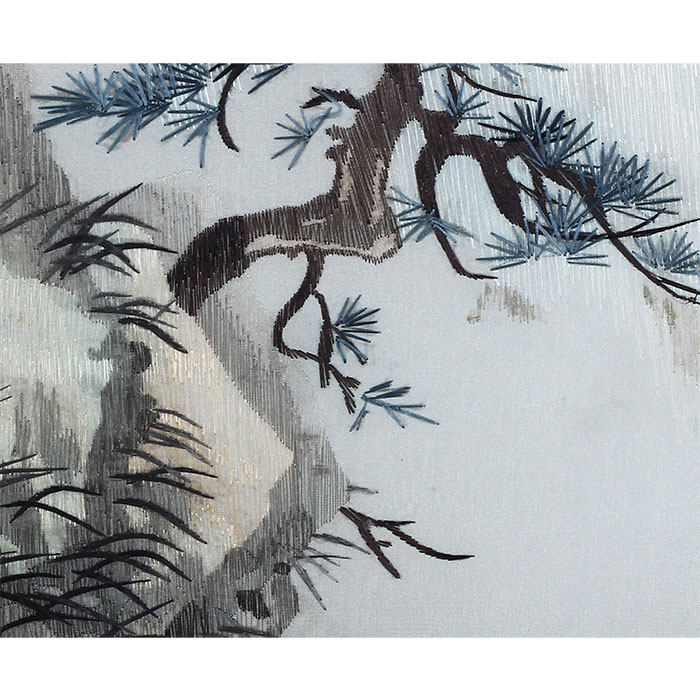 湘绣《岁寒松柏》 手工刺绣装饰摆件