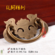 仿古中式纯铜拉手抽屉柜门药柜古铜把手蝙蝠横拉手复古家具铜配件