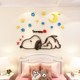 史努比亚克力3d立体墙贴纸自粘儿童房卡通贴纸卧室床头墙壁装饰品
