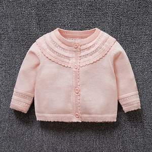 婴儿毛衣外套春秋装女宝宝洋气针织开衫0-1岁3儿童上衣公主服秋季