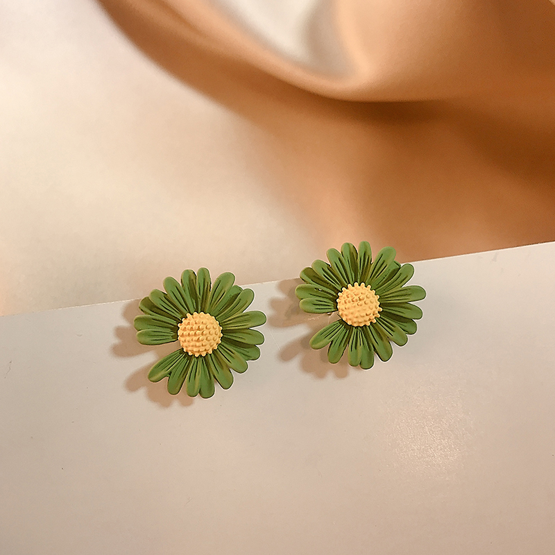 欧拉拉菊花耳钉小雏菊韩版泫雅风太阳花花朵耳饰新款耳环女时尚