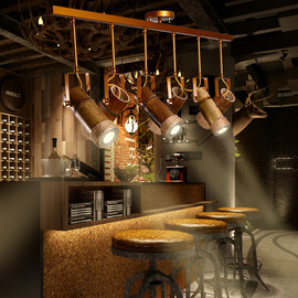 loft设计师美式乡村复古麻绳吊灯个性铁艺创意酒吧咖啡厅餐厅吊灯