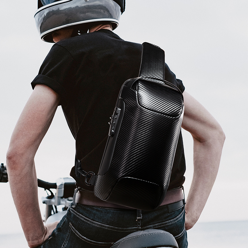碳纤维胸包男士包包多功能单肩运动腰包骑行机车包休闲小包斜挎包