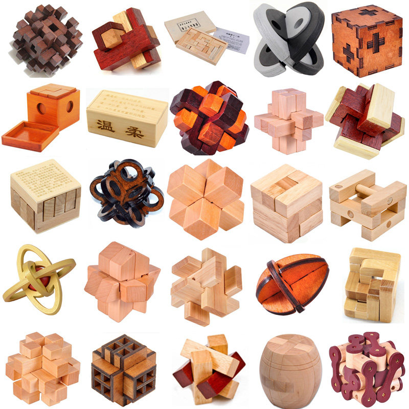 批成人儿童木质木制解锁益智力玩具拼装孔明锁鲁班锁套装神龙摆尾