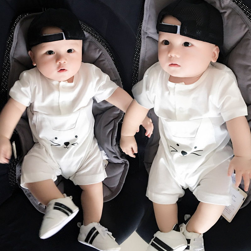 蓓莱乐童装店的优惠券大全—男婴儿连体衣服女宝宝婴童短袖薄款夏装网