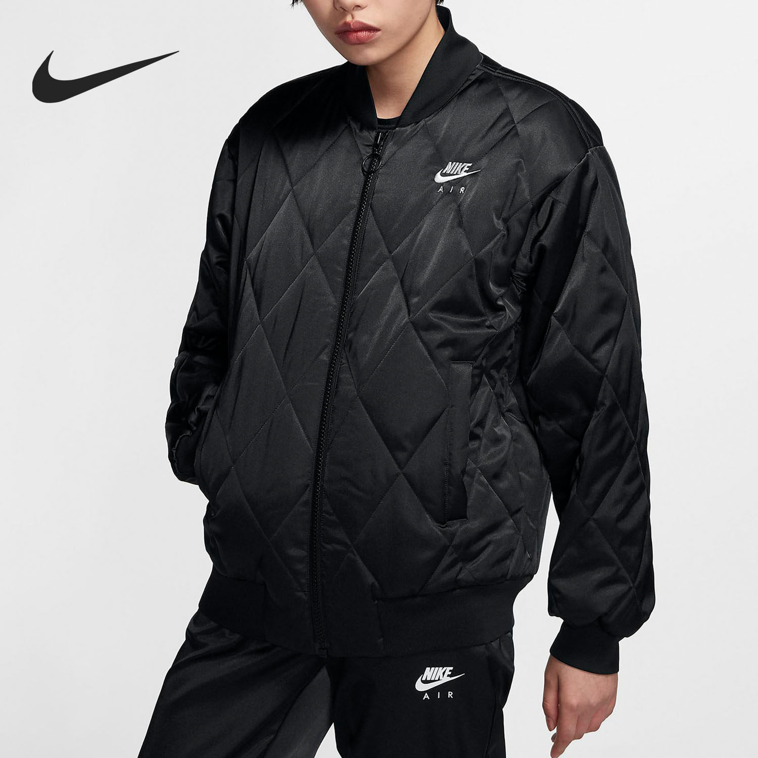 nike耐克正品冬季新品女子休闲运动立领棉服夹克外套bv2878