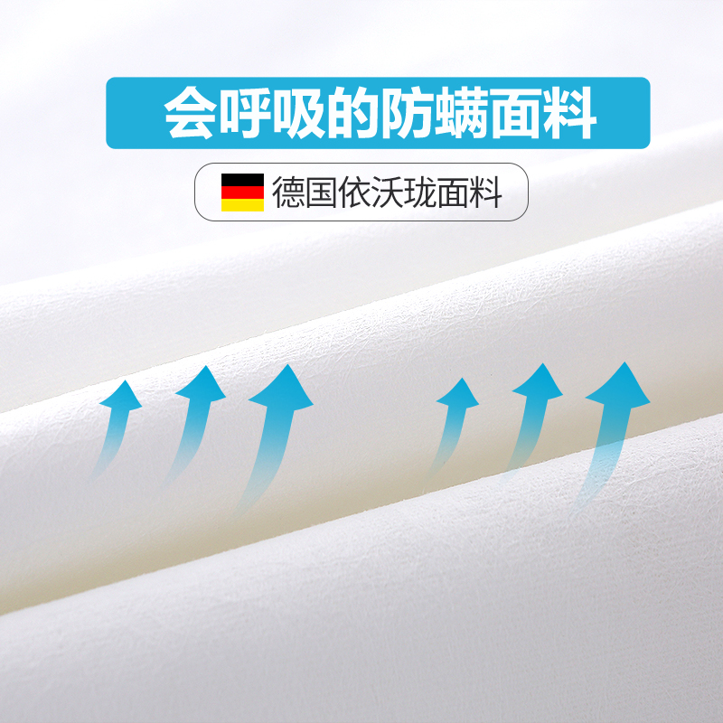 德国依沃珑防螨布料面料可代加工枕头外壳定做订制防尘螨虫床单等