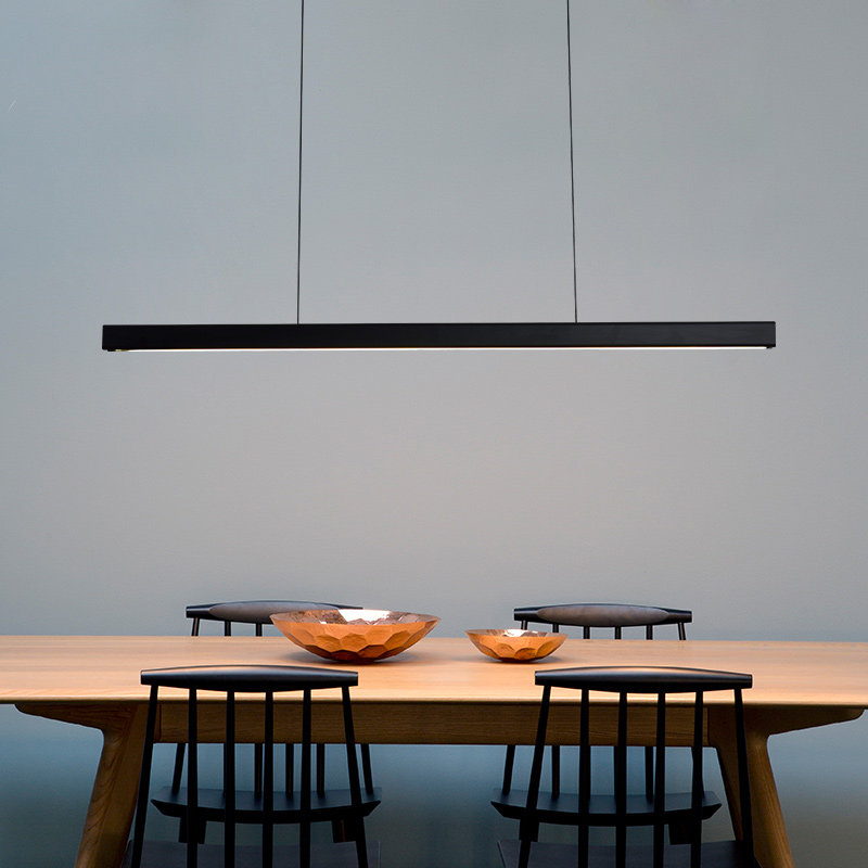 极简餐厅吊灯 现代简约餐桌饭厅一字长条北欧设计师轻奢吧台吊灯