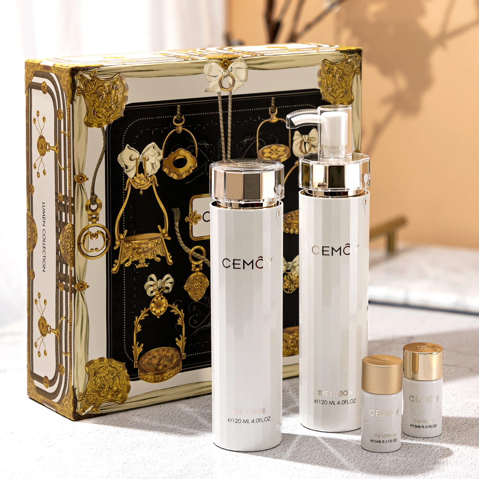 澳洲cemoy白金流明水乳套盒套装补水保湿修护奢宠精华礼盒含中样