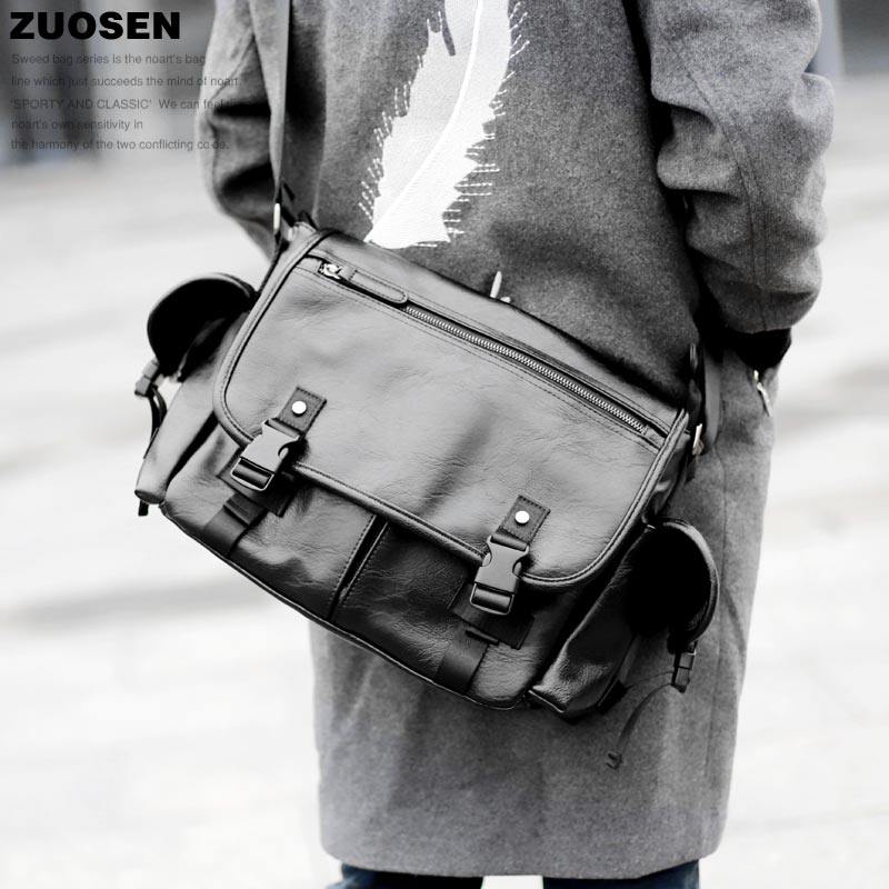 左森肩包男单肩斜挎包邮差包男士斜跨休闲潮款斜肩背包挎包男皮包