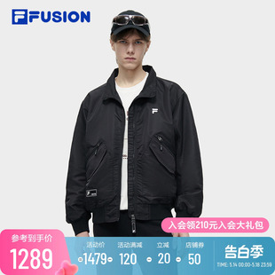 FILA FUSION斐乐潮牌外套男2024春季新款休闲宽松机能风飞行夹克