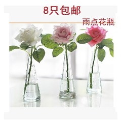 玻璃花瓶透明创意欧式水培花器小摆件富贵竹现代简约时尚