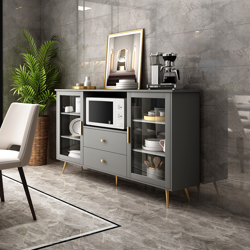 北欧轻奢餐边柜茶水柜餐厅微波炉柜碗柜小户型储物柜多功能置物柜