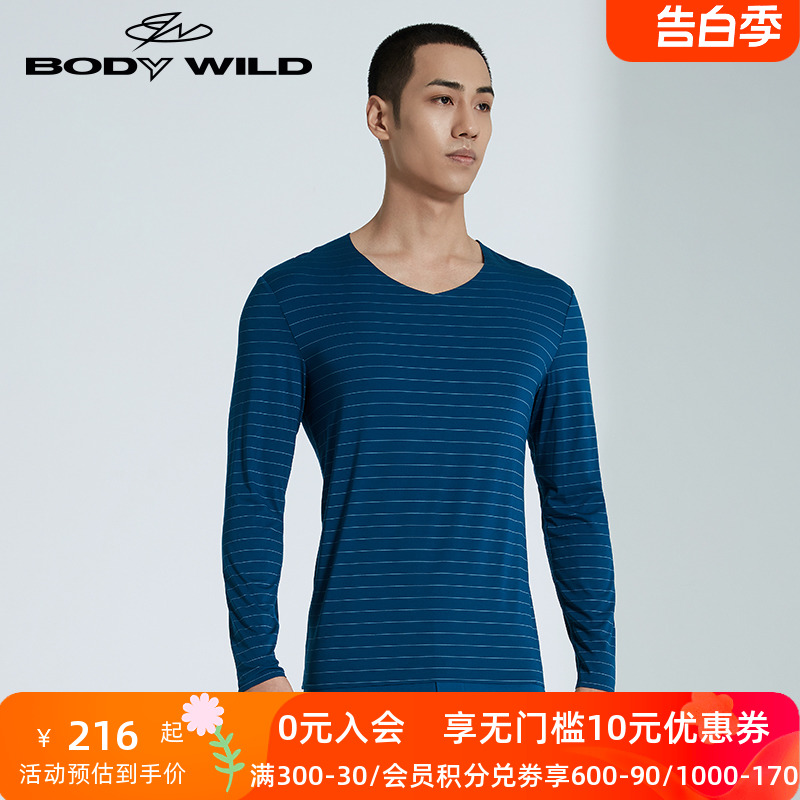 BODY WILD  精奥暖衣 V领条纹长袖ZBN72NR2