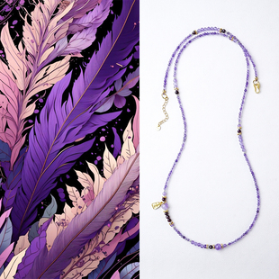 艾米花园Amy's Garden「九紫离火」天然紫水晶小米珠项链叠戴手链