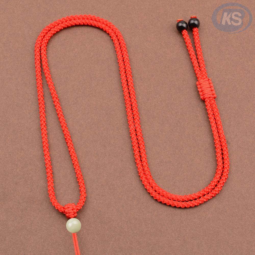 红绳挂脖子手工编织吊坠绳玉佩黄金翡翠玉坠项链平安扣男女黑挂件