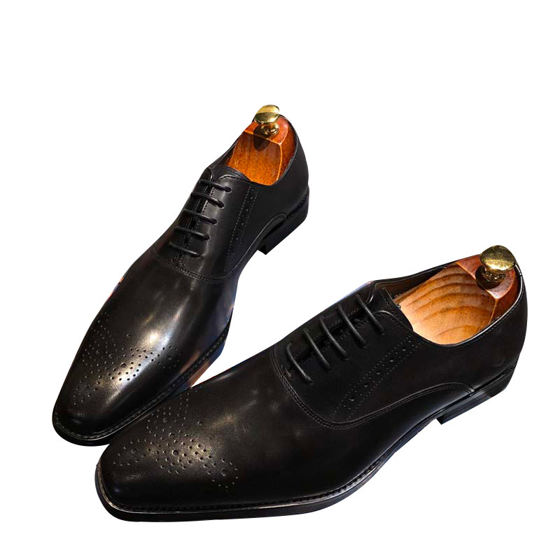 英伦风复古洛克商务正装真皮德比婚鞋男韩版百搭休闲手工小皮鞋潮