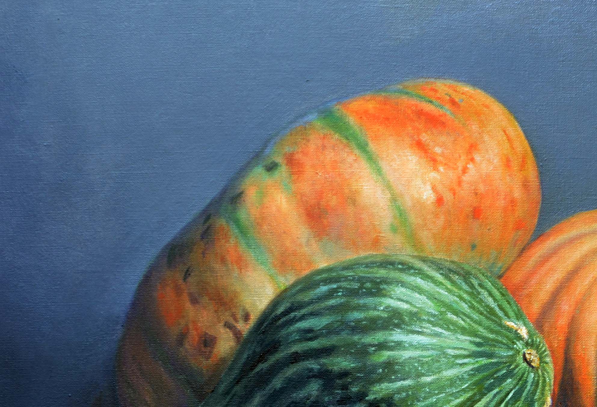 王洪升《南瓜与窝瓜》 布面油画