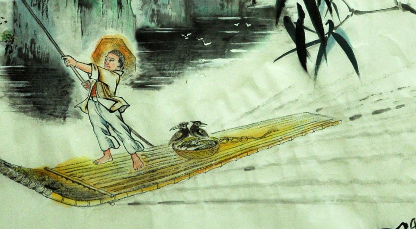 张鸿光《竹筏渔歌》