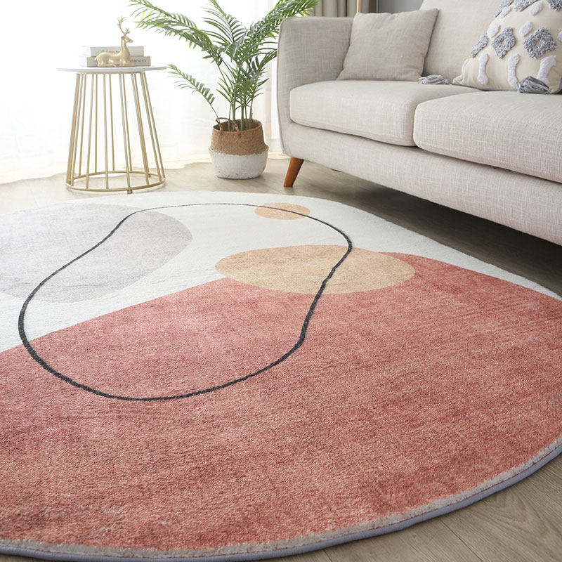 仿羊绒地毯客厅现代简约沙发茶几垫北欧轻奢抽象椭圆形卧室床边毯