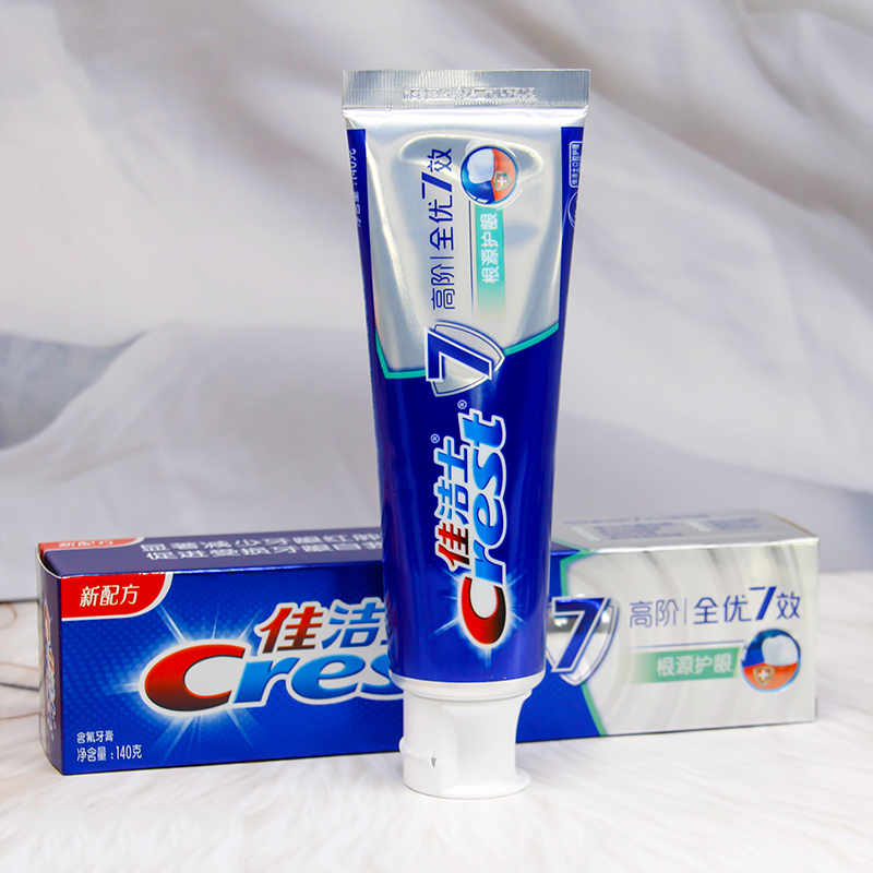 佳洁士高阶全优七效牙膏清新口气去牙渍去口臭 根源护龈牙膏140g