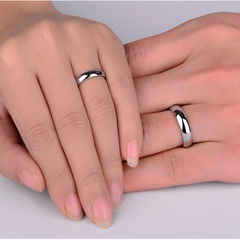 韩悦 情侣戒指对戒婚戒学生个性乌金饰品简约光面钨钢指环韩版潮