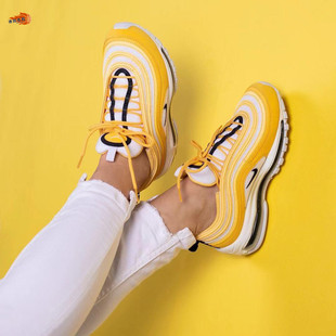 Nike/耐克AirMax97 新款女子运动鞋子弹跑步鞋 黄白黑 921733-703