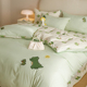 绿色小清新男孩男生恐龙学生宿舍床上用品四件套全棉纯棉床单被套