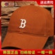 韩国MLB棒球帽波士顿红袜队B字母帽子浅棕色软顶小标NY鸭舌帽大标