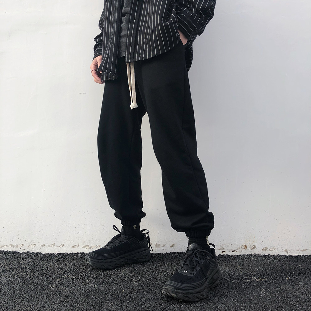 侃爷同款yeezy神裤ins街头男女休闲宽松百搭纯色ro毛圈束脚卫裤潮