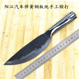 纯手工锻打切片刀弹簧钢户外野营小菜刀家用老菜刀商用割肉刀具