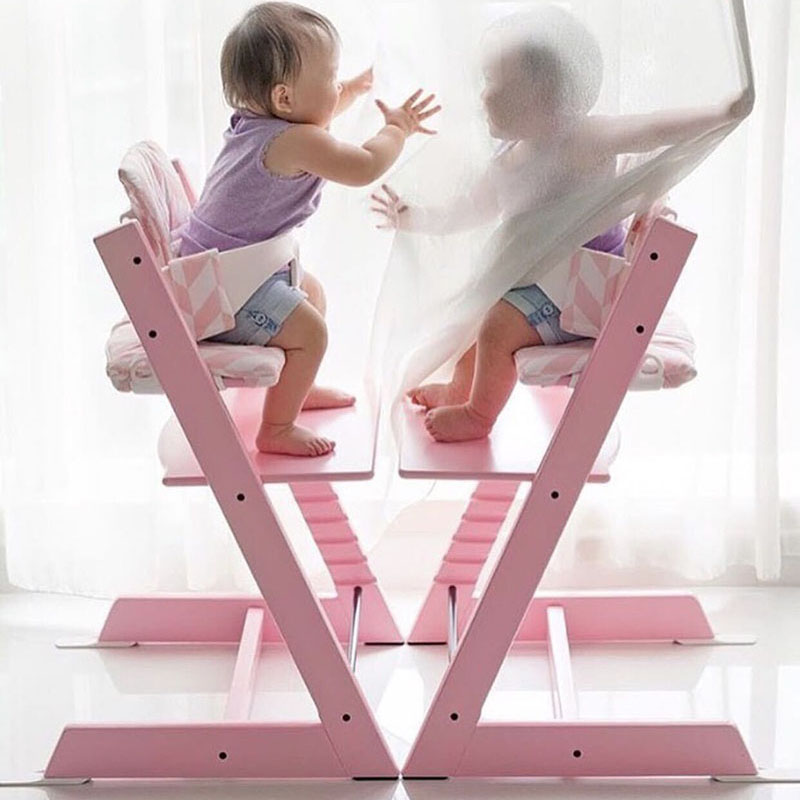 北欧婴儿成长椅子餐椅宝宝桌椅可调节高度儿童吃饭凳子高脚凳实木