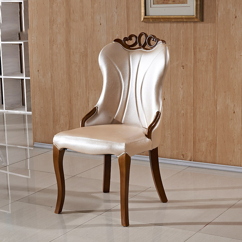 现代简约餐椅艺术欧式实木小户型网红家用简易餐椅休闲软包靠背椅