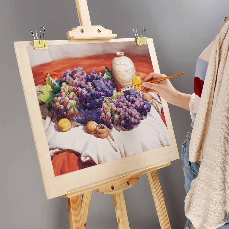 画板4k 实木_博格利诺4k椴木画板8k素描水彩水粉画架板套装写生便携