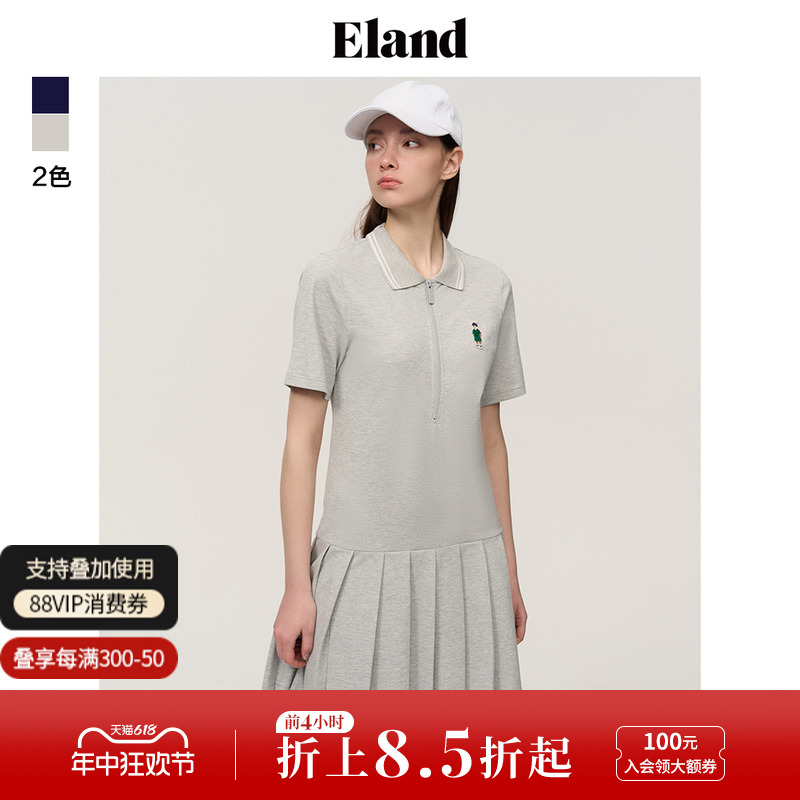 Eland衣恋连衣裙polo衫翻领